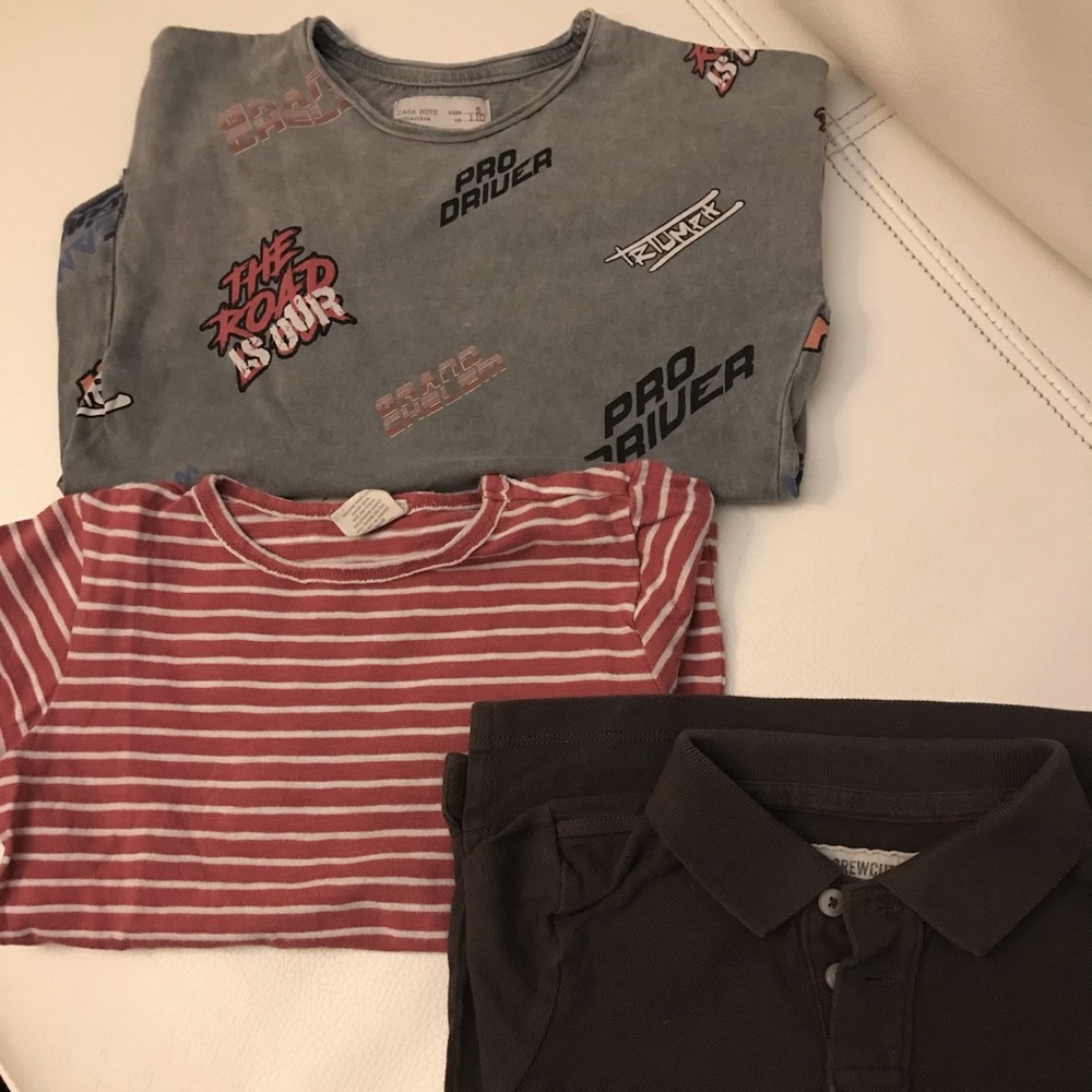Lot of 3 Boys Tees and polo crewcuts Zara